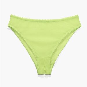 New Savage x Fenty Mesh Crotchless High-Leg Lime Green Bikini Undies